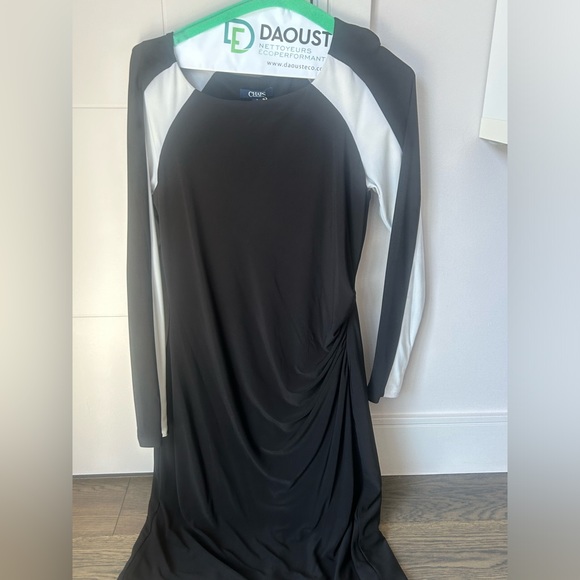 Chaps long sleeve black and white dress - Picture 4 of 6